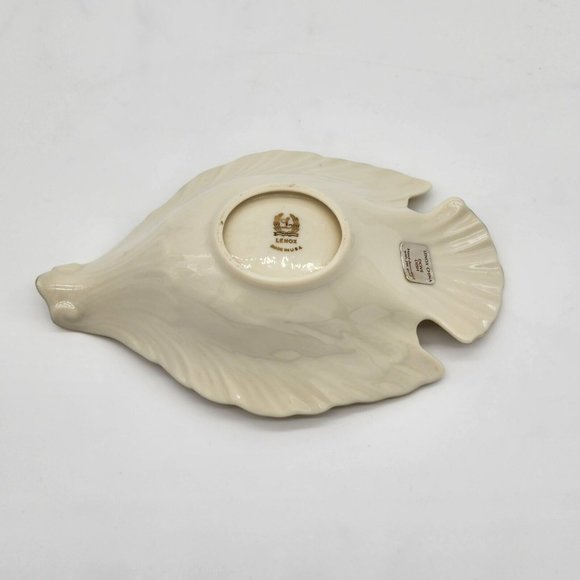 Lenox Dove Dish Open Candy Dish Hand Decorated 24k Gold Trim Made in USA - Picture 5 of 7